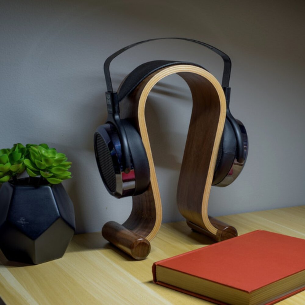 Wooden Headphone Stand Display Tabletop Holder for Headsets (Deco Gear) - Picture 3 of 13